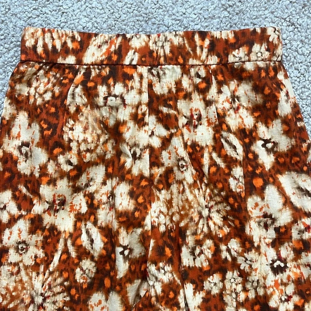 ZARA Linen Blend Floral Tie Dye Pants NWOT Size XS